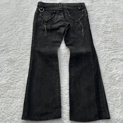 Czarne Flared Jeans Y2K