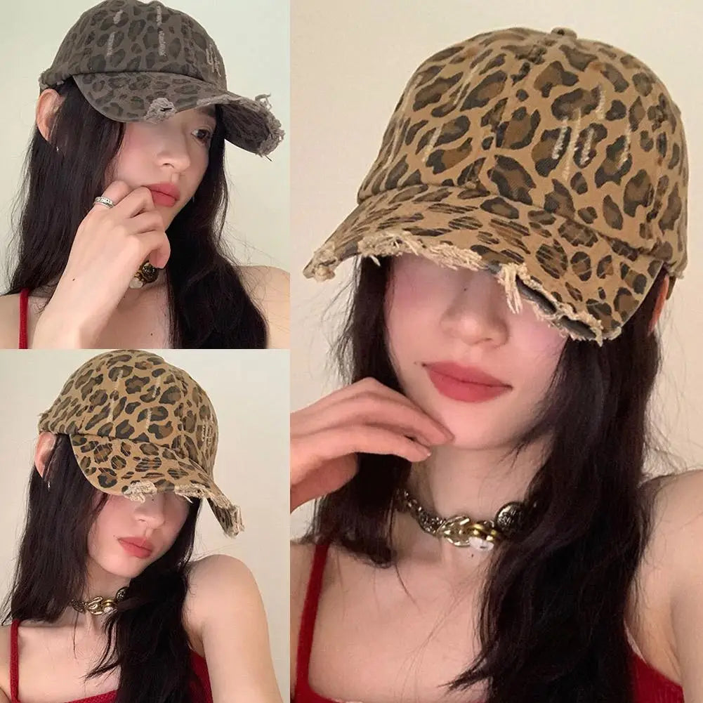 Unisex-Baseballkappen mit Leopardenmuster – Frühling/Herbst – Outdoor-Accessoires – Verstellbare Freizeithüte – Sonnenschutz – Accessoires für Outdoor-Sportarten