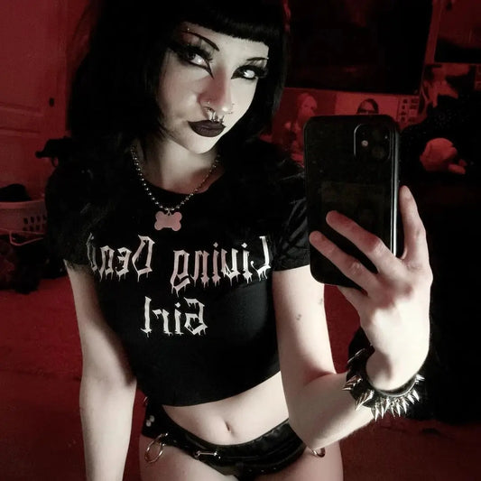 Grunge Crop Top Y2k - DRACO COUTURE