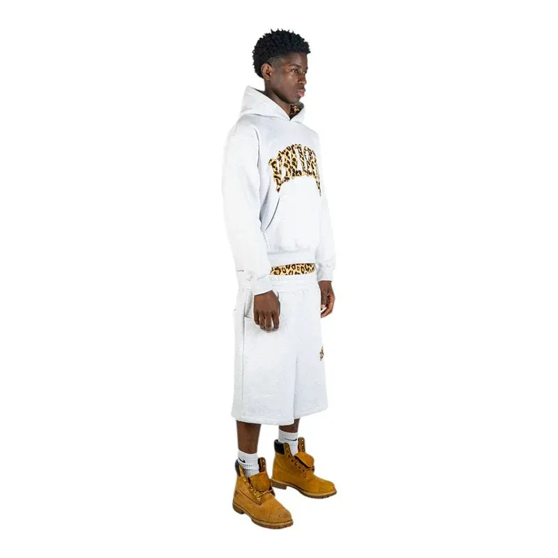 3-teiliges Sportbekleidungsset Y2K für Damen und Herren im Retro-Stil mit Leopardenmuster und Patchwork-Design, amerikanische Streetwear, Unisex, lässig-kastenförmig, Paar-Bekleidung