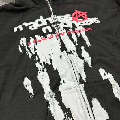2000s zipper hoodie Y2k