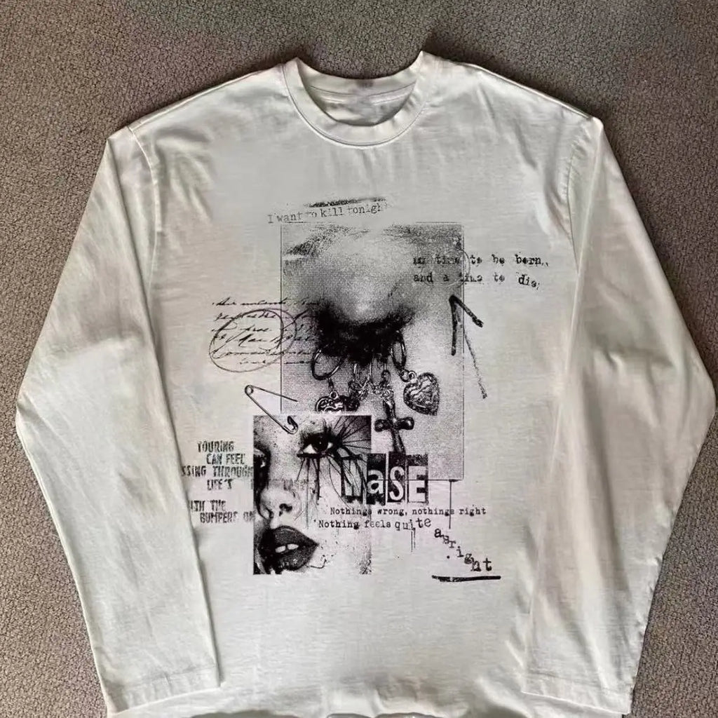 Y2K Biały Longsleeve