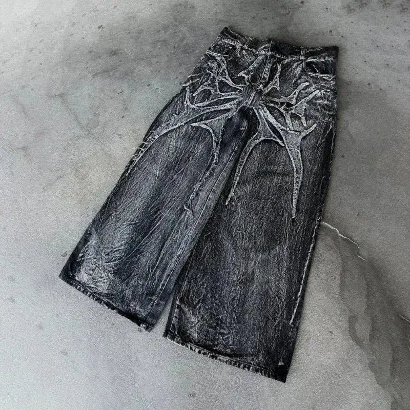Y2K Gothic Loose Jeans - DRACO COUTURE