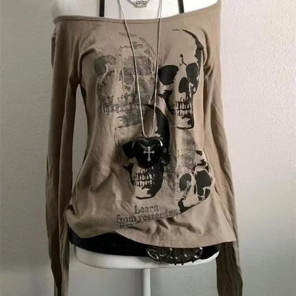 Vintage Gothic Streetwear T-shirt Woman Y2k Tops - DRACO COUTURE