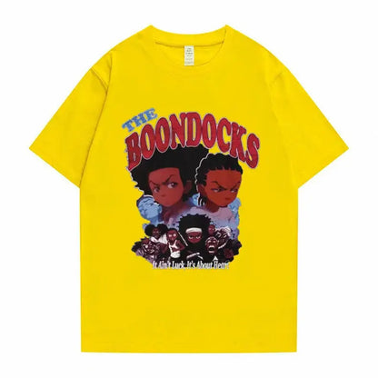 New The Boondocks Huey and Riley Print T-shirt Men Women Casual Fashion Tshirt Funny Man Cotton Tee Short Sleeve Hip Hop T Shirt - DRACO COUTURE