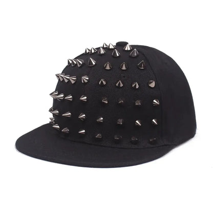 Men and Women's Rivet Flat Hat, Punk Rock, Hip Hop Stud Baseball Caps, Male, Female, Youth, Teenagers, Boys, Girls - DRACO COUTURE