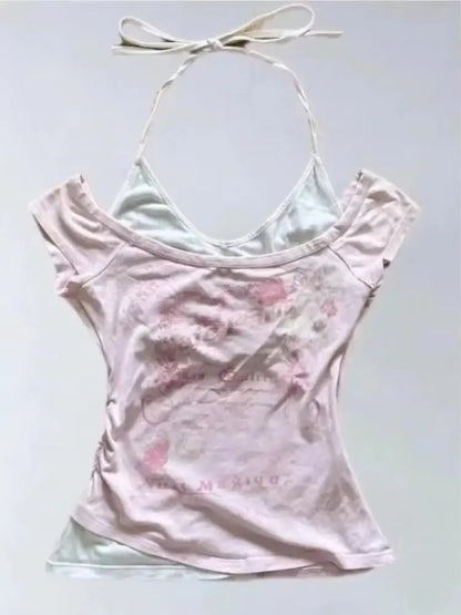 2024 Summer Sexy One Shoulder Design Y2k Vintage T-Shirts - DRACO COUTURE