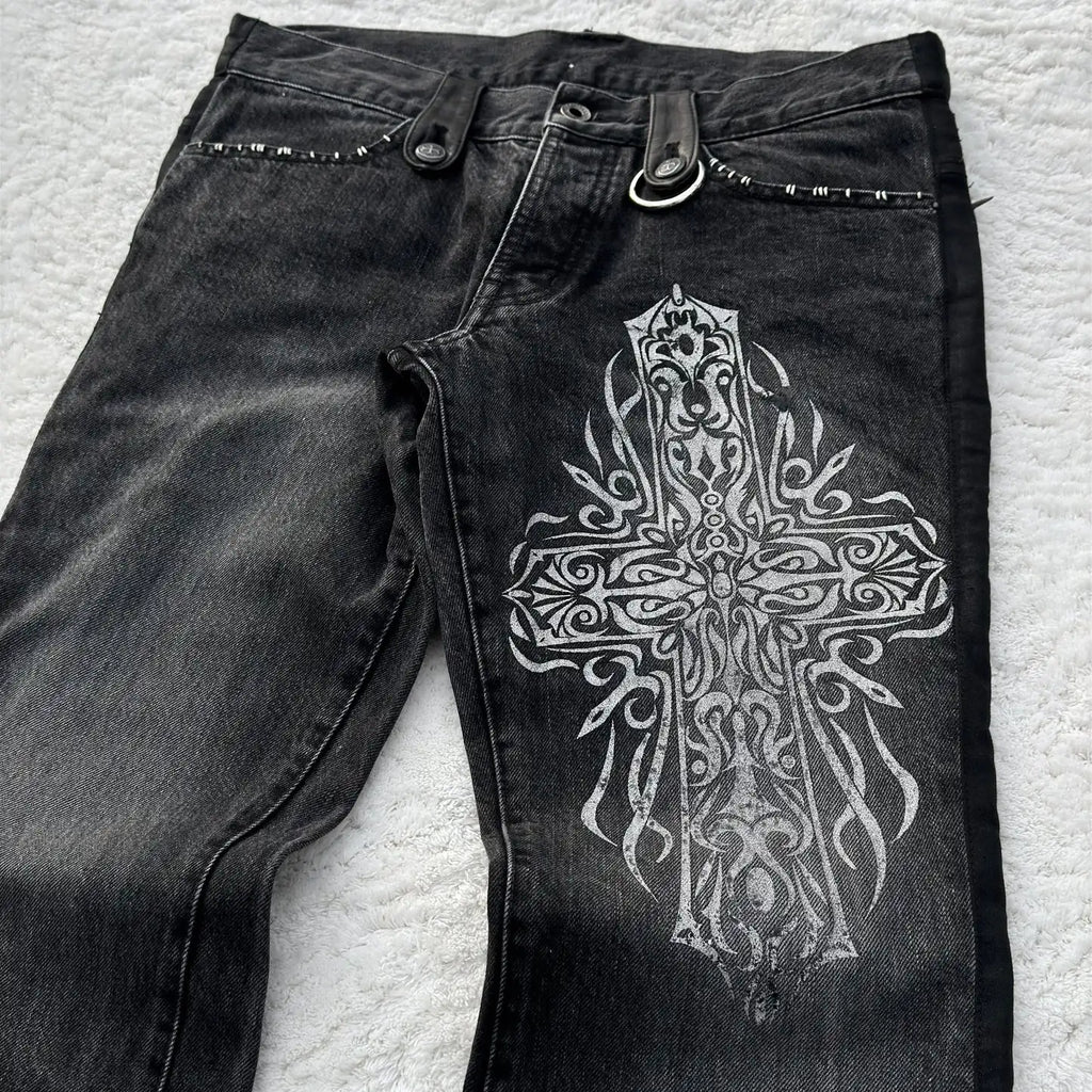 Czarne Flared Jeans Y2K