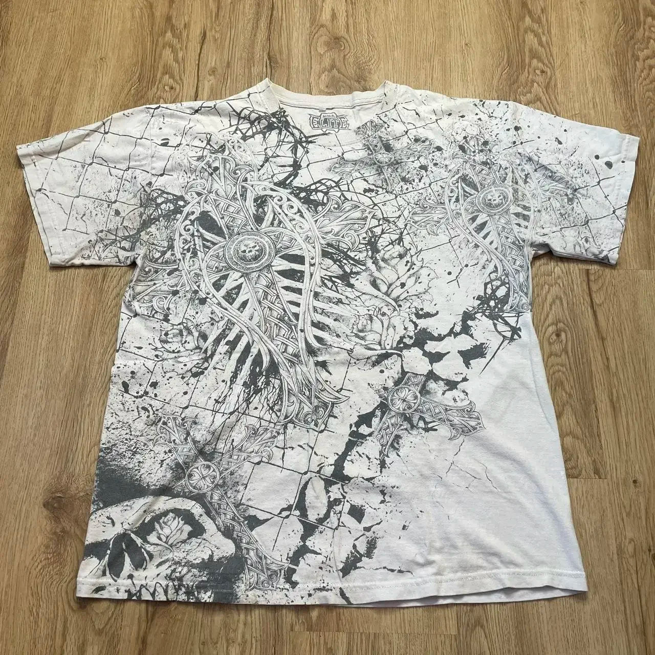 MMA Elite Y2K Gothic Skull Cross T-Shirts 