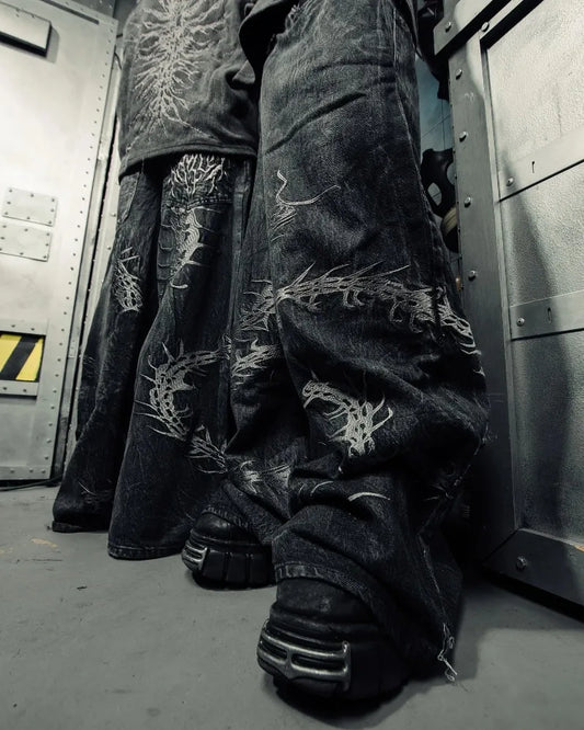 90s Gothic Washed  Pants Jeans