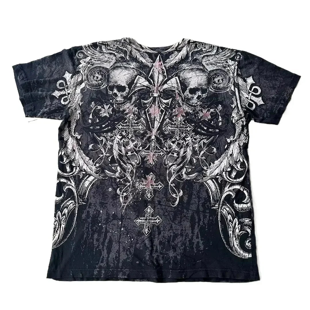 American Y2K New Hip Hop Joker Goth Print Cotton Short Sleeve T-shirt Women Street Casual Loose Punk T-shirt Unisex Summer Tees DRACO COUTURE
