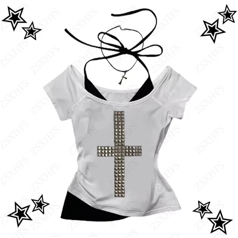 Y2k Crop Top Graphic - DRACO COUTURE