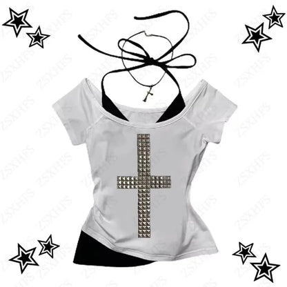 Y2k Crop Top Graphic - DRACO COUTURE