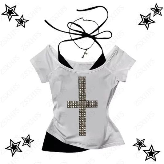 Y2k Crop Top Graphic - DRACO COUTURE