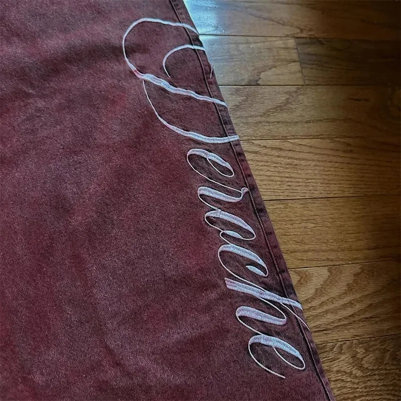 Y2K Baggy Jeans Red Vintage