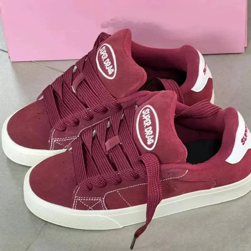 Women Casual Shoes Fashion Low Cut Lace-Up Leisure Sneakers Outdoor Comfortable Non-Slip Female Flats Trainers 35-40 - DRACO COUTURE