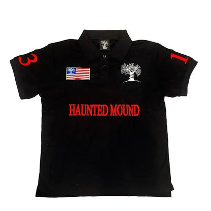 Y2K Haunted Polo Shirts Halloween Devil Pumpkin Pattern Embroidery Men Women Streetwear Gothic Hip Hop Rock Lapel Short Sleeves - DRACO COUTURE