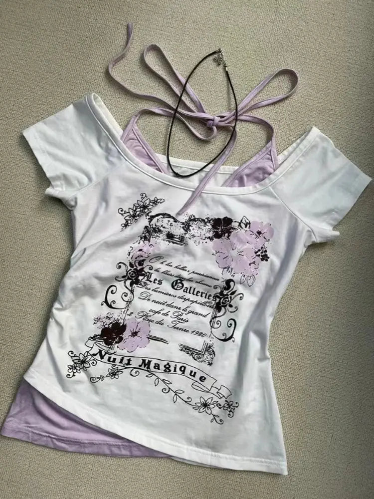 T-Shirt Women Y2K Streetwear Hot Girl Slim Fit - DRACO COUTURE