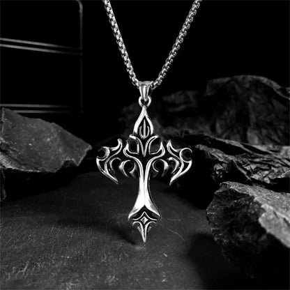 2024 New Personalized Retro Gothic Crucifix Skull Cross Pendant Necklace Men's Trend Punk Jewelry Gift Wholesale - DRACO COUTURE