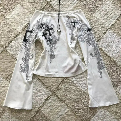 Vintage Gothic T-shirts Women Y2k - DRACO COUTURE