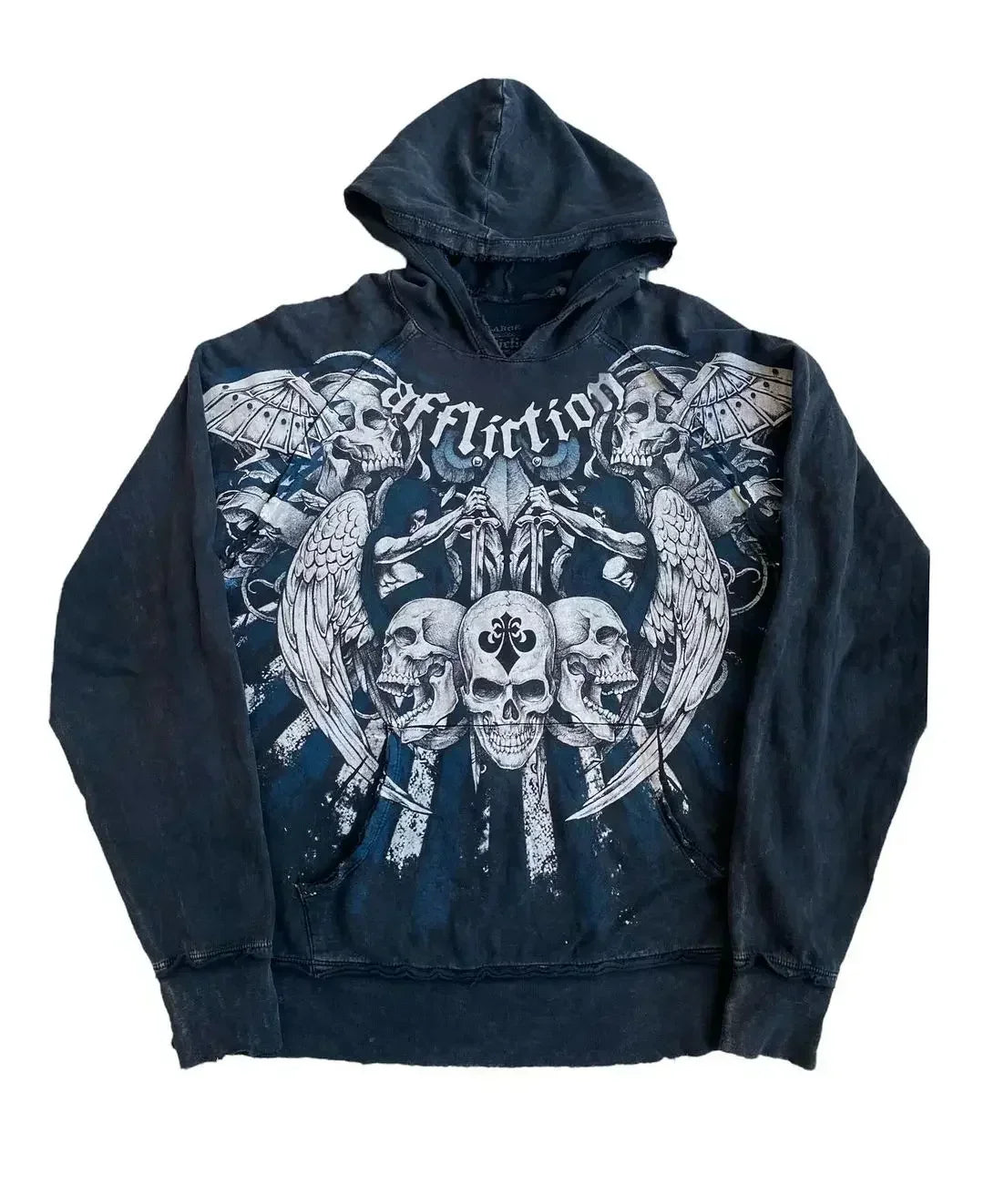 Affliction Red Masonry Hoodie – Y2K Oversize Zip