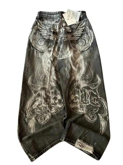 Loose washed jeans Y2k